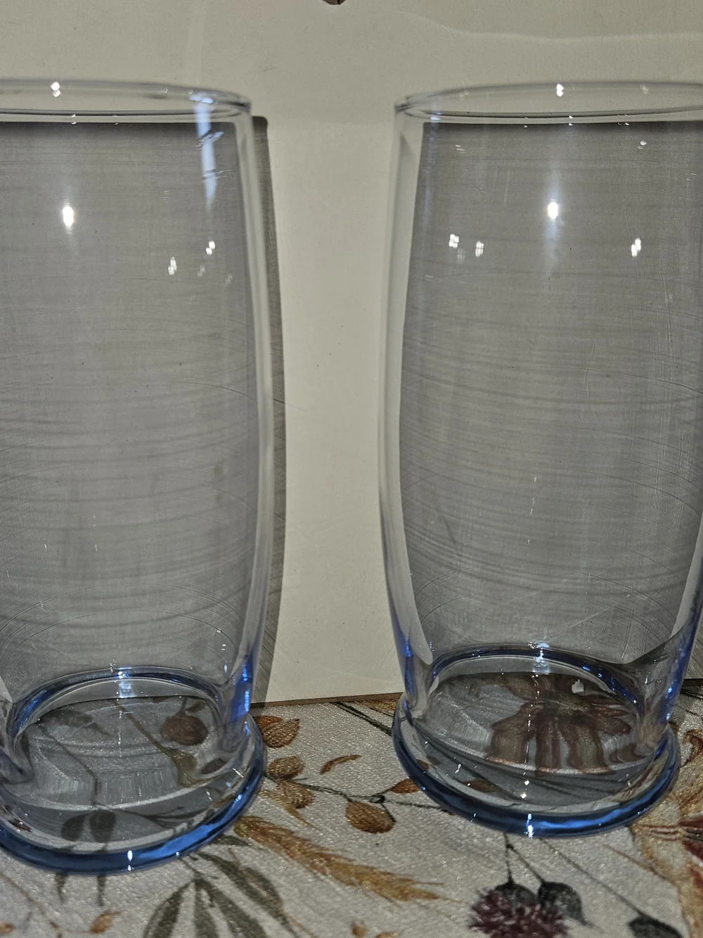 4 Vintage Libbey Misty Blue Prime Time Glass Tumblers